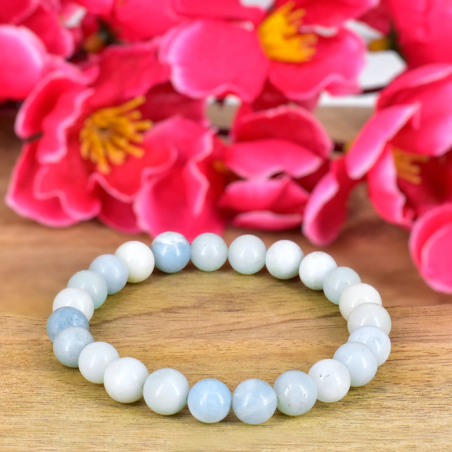 Reshamm Pre-Energized Premium Amazonite Natural Crystal Stone Bracelet for Balance and Harmony
