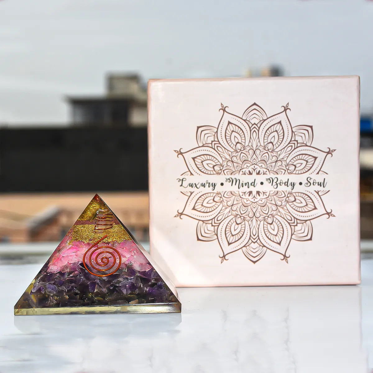 Amythest_roseQuartzPyramid