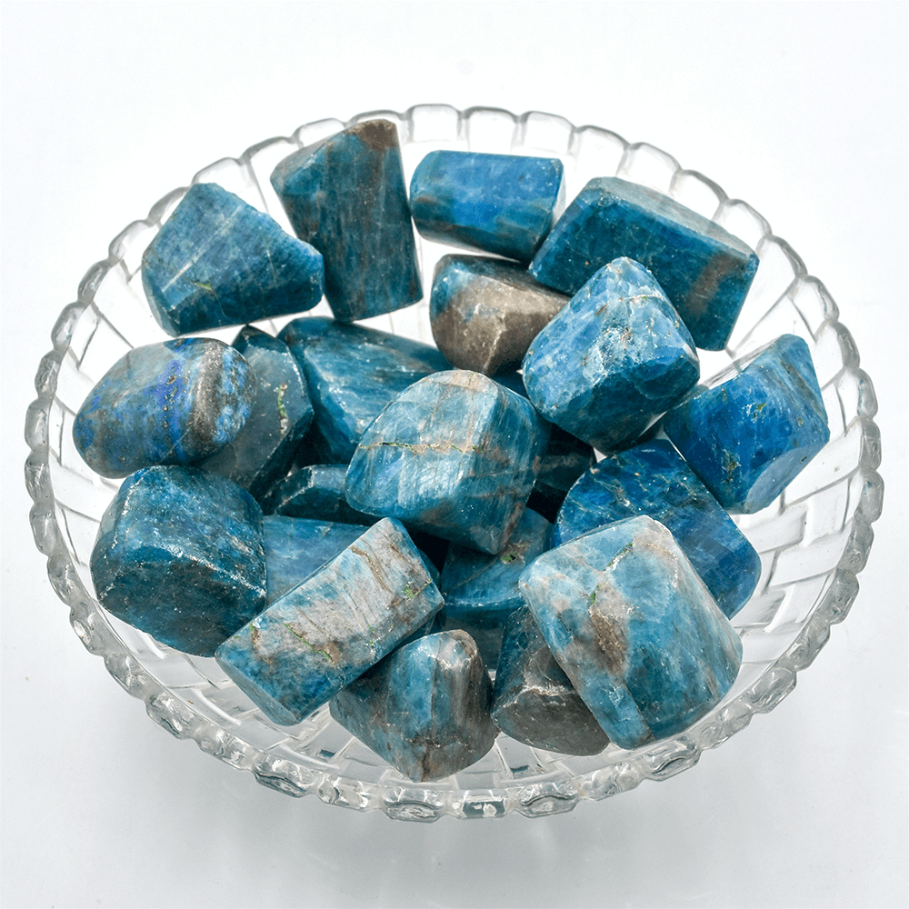 Pre-Energized Blue Apatite Stone Crystal Natural Certified Superior Tumble for Motivation, self Confidence Self Acceptance Feng Shui Vastu Remedy 5pcs