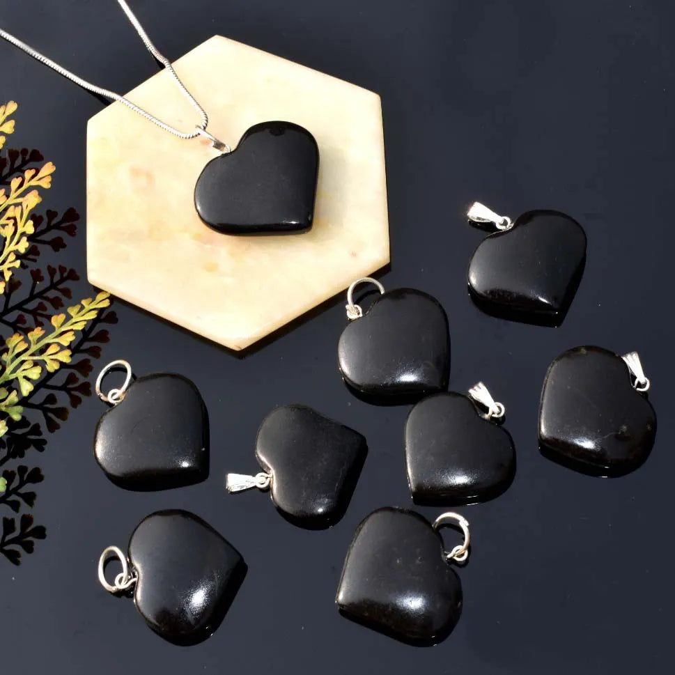 Black  Tormalien Heart Pendent