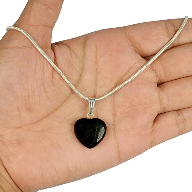 Black  Tormalien Heart Pendent