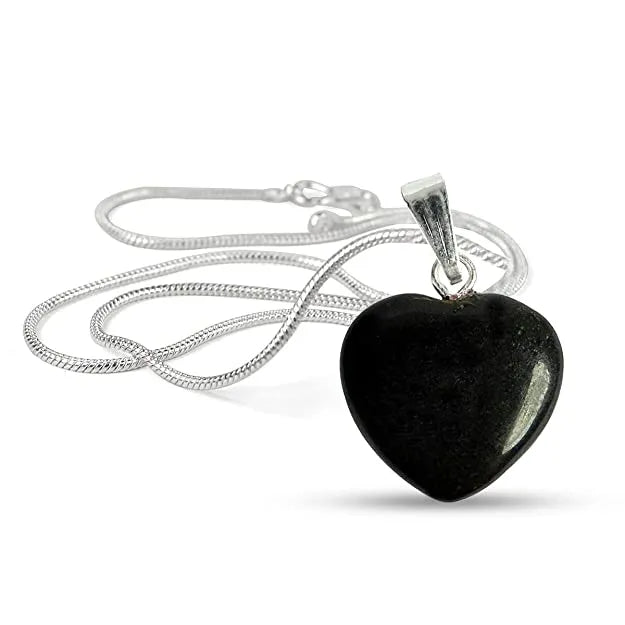 Black  Tormalien Heart Pendent