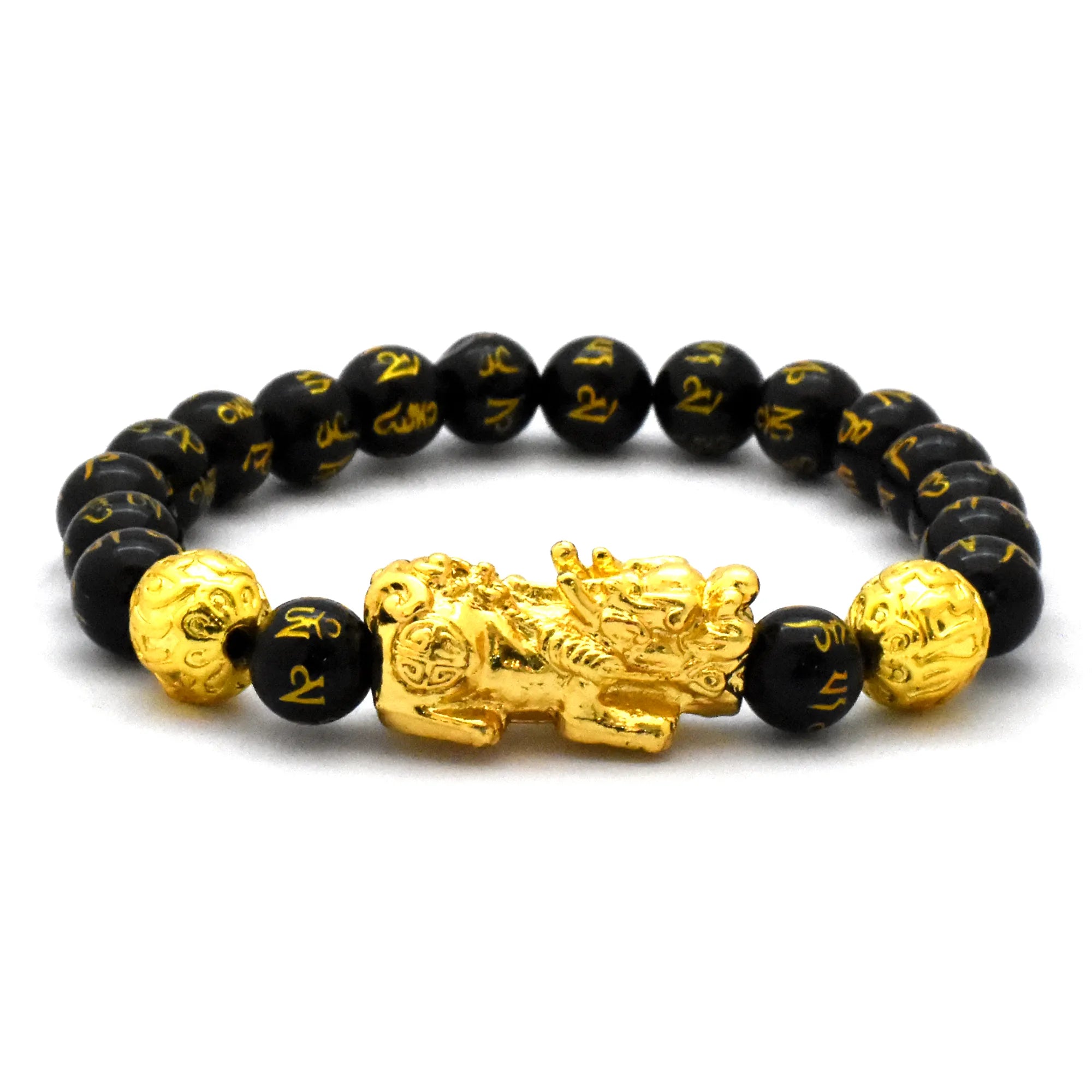 Natrual Black Obsidian Bracelet Attract Welth Money Bracelet Lucky Jewelry  With Gold-plated Pi Xiu For Men And Women | Fruugo NZ