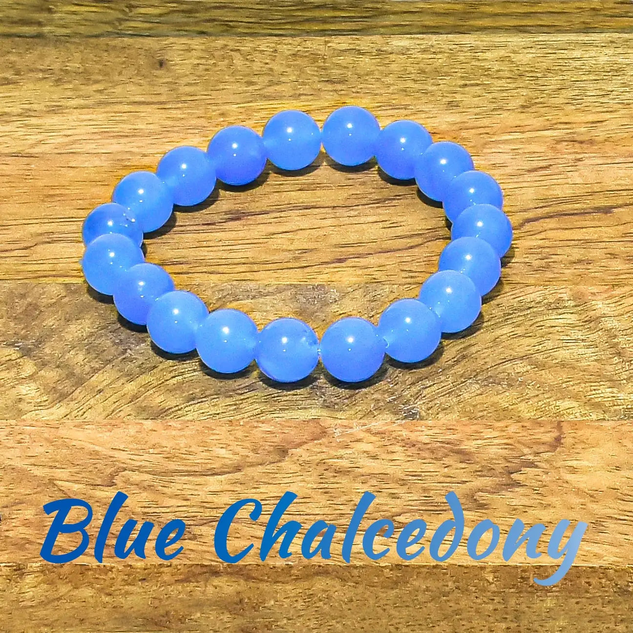 Blue Chalcedony Unisex Natural Crystal Stone Bracelet