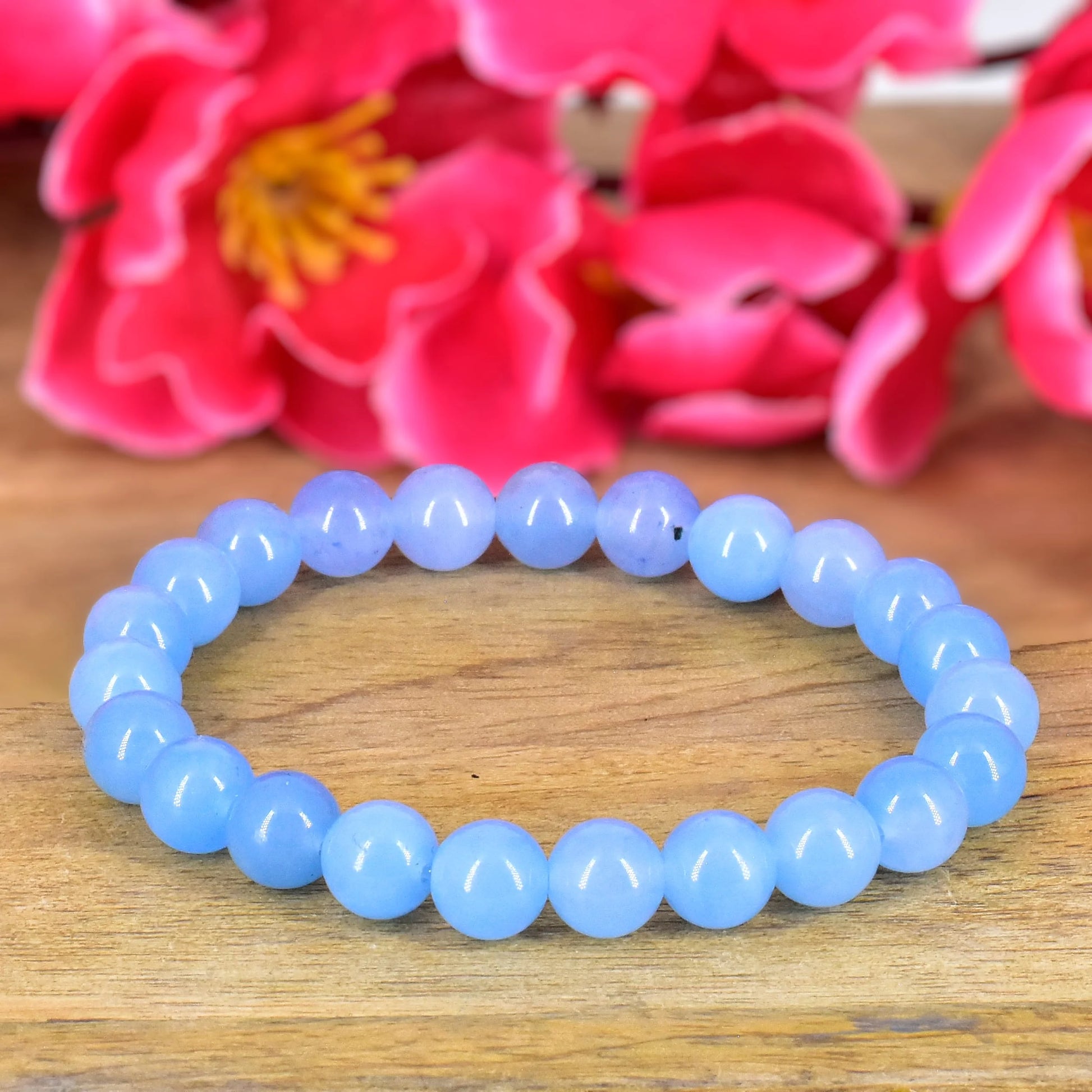 Blue Chalcedony Unisex Natural Crystal Stone Bracelet