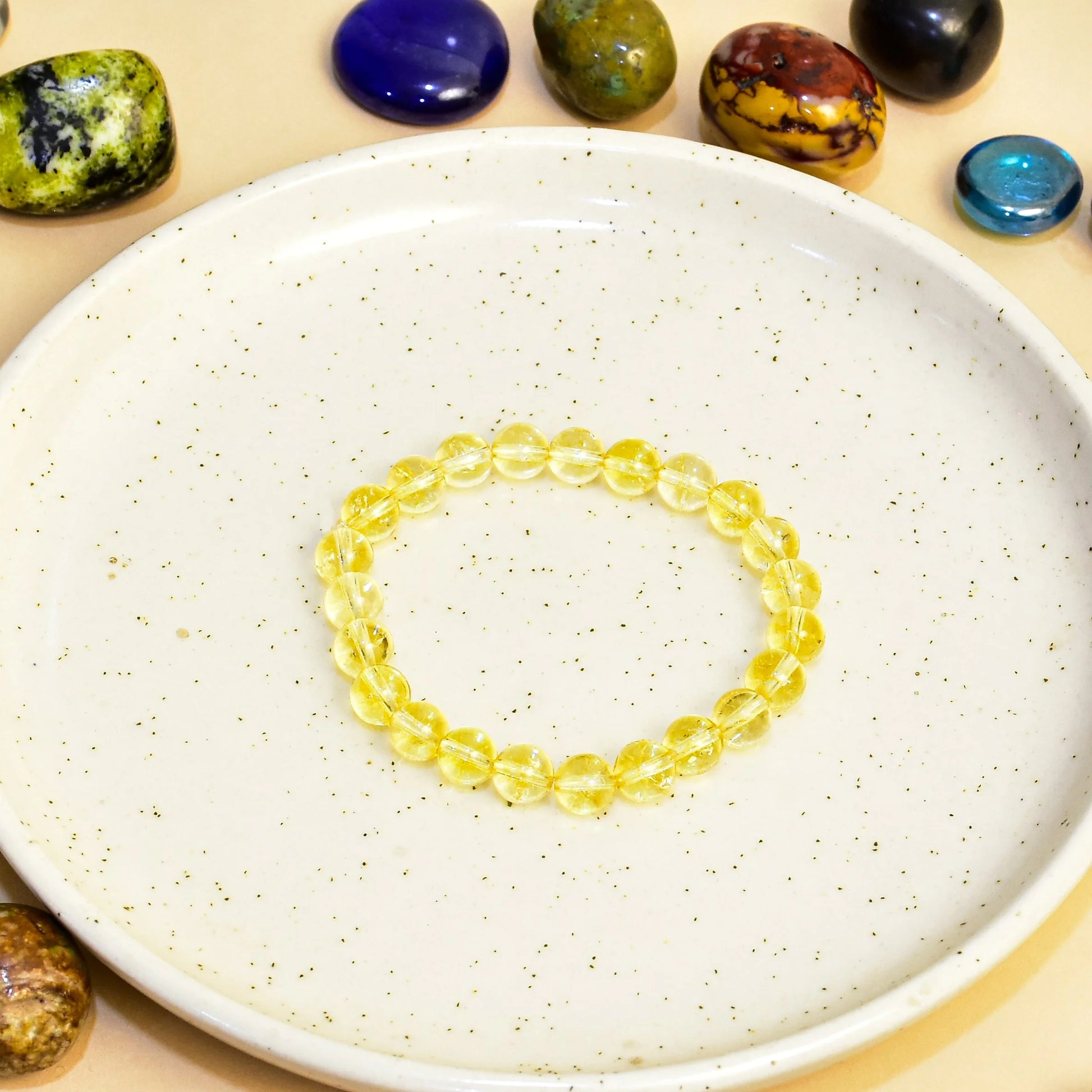Citrine Unisex Natural Crystal Stone Bracelet