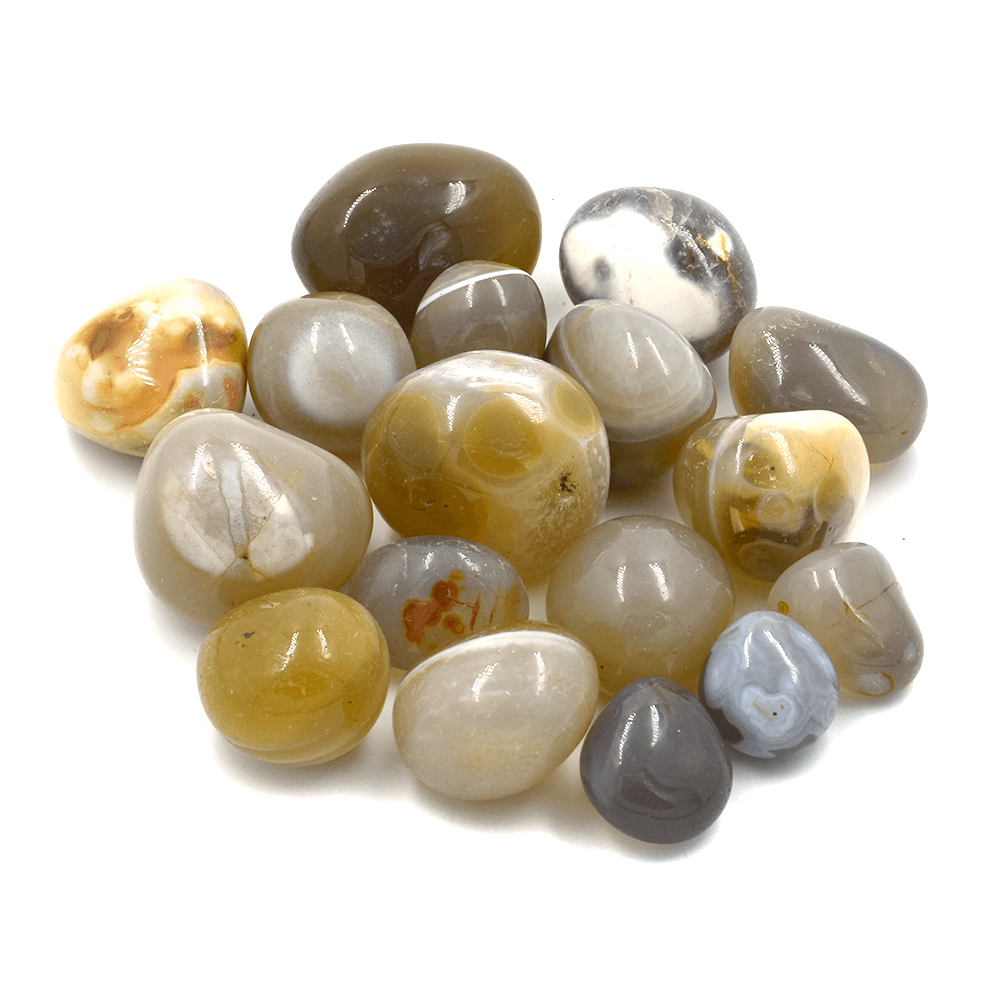 Pre-Energized Flower Agate Stone Crystal Natural Certified Superior Tumble for Inner Peace and Empathy, Feminine Energy Feng Shui Vastu Remedy