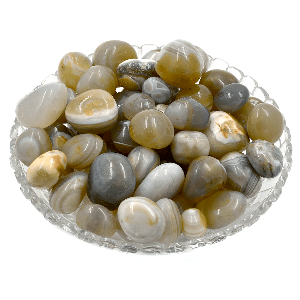 Pre-Energized Flower Agate Stone Crystal Natural Certified Superior Tumble for Inner Peace and Empathy, Feminine Energy Feng Shui Vastu Remedy