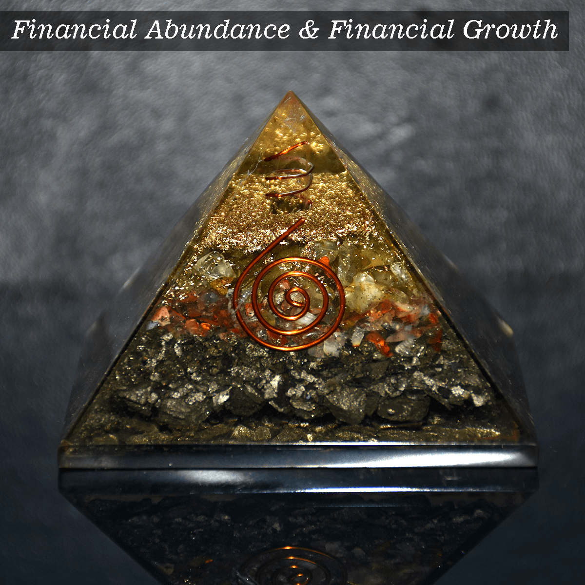 Pre- Energized Natural Crystal Pyramid for Financial Abundance & Financial Growth for Car Dashboard, Home, Office & Gifting Option
