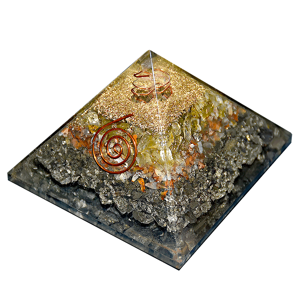 Pre- Energized Natural Crystal Pyramid for Financial Abundance & Financial Growth for Car Dashboard, Home, Office & Gifting Option