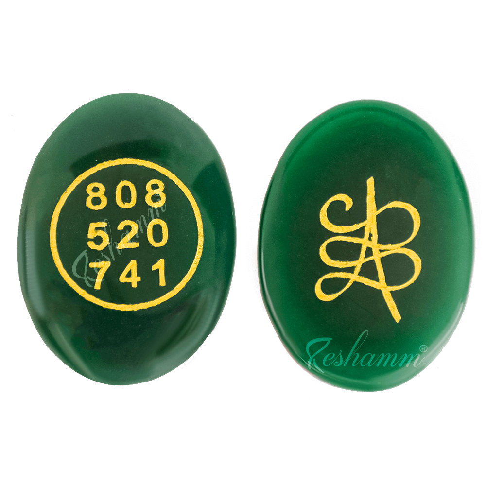 Green Jade crystal ,Switch Word & Zibu Symbol 808520741 (4 cm Crystal, Dark Green) Pack of 4