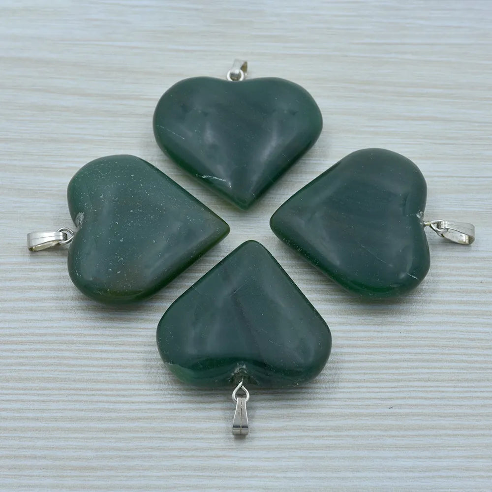 Green Jade Heart Pendent