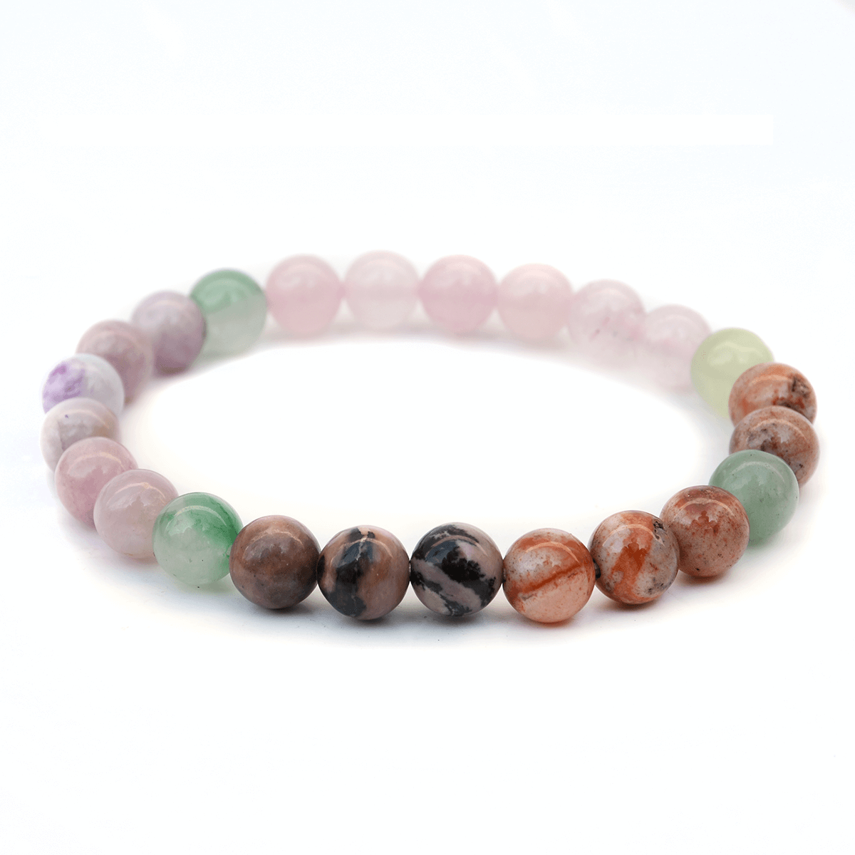 Pre Energized Natural Heart Chakra Crystal Stone bracelet Made with 8 mm Beads for abundance of empathy, compassion, and love.