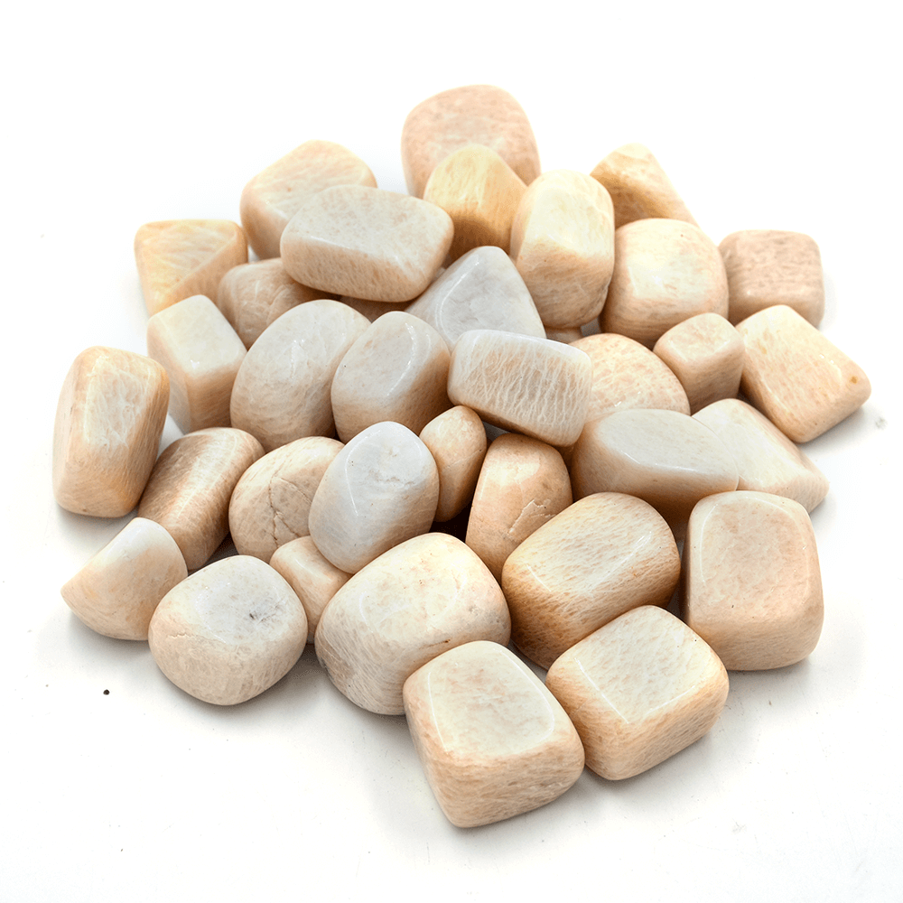 Peach Moonstone Tumble | Regular Asymmetrical Crystal Pebbles | Color - Peech, 5 Pcs |