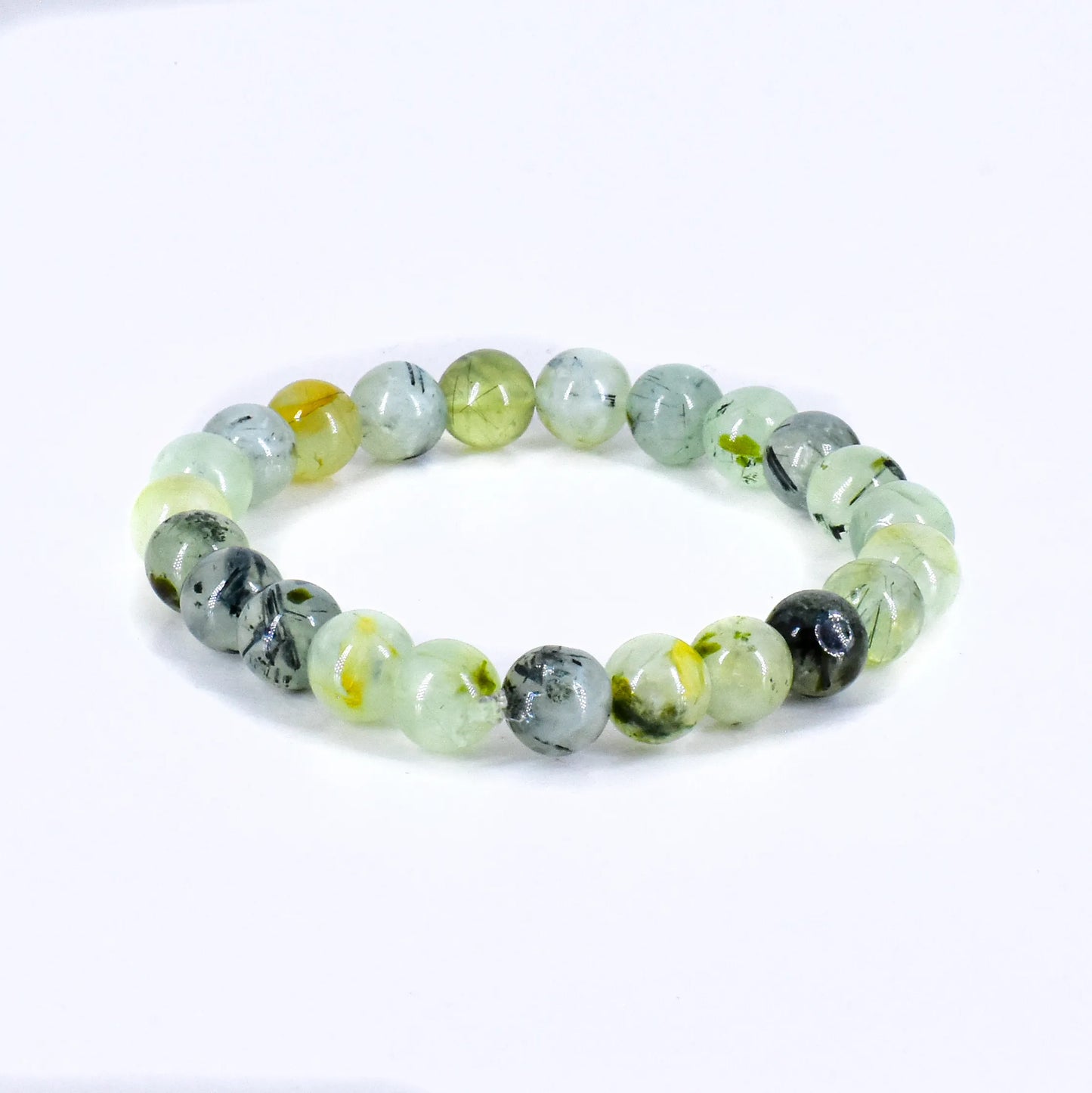 Prehnite Crystal Stone Bracelet for Emotional Healing