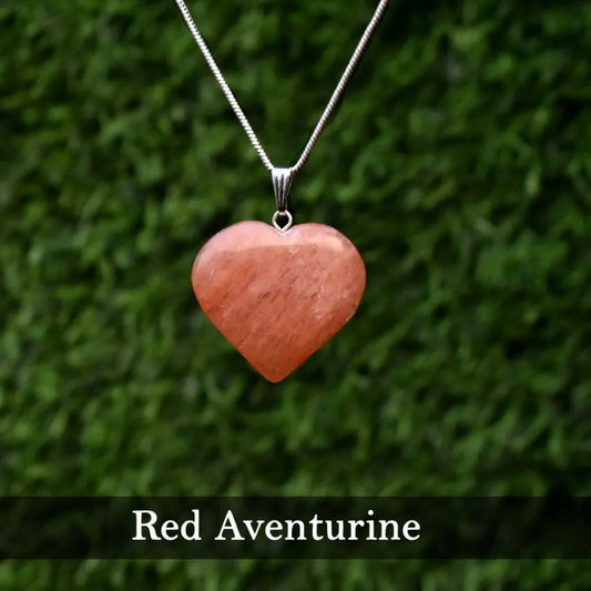 Red Aventurine Heart Pendent.