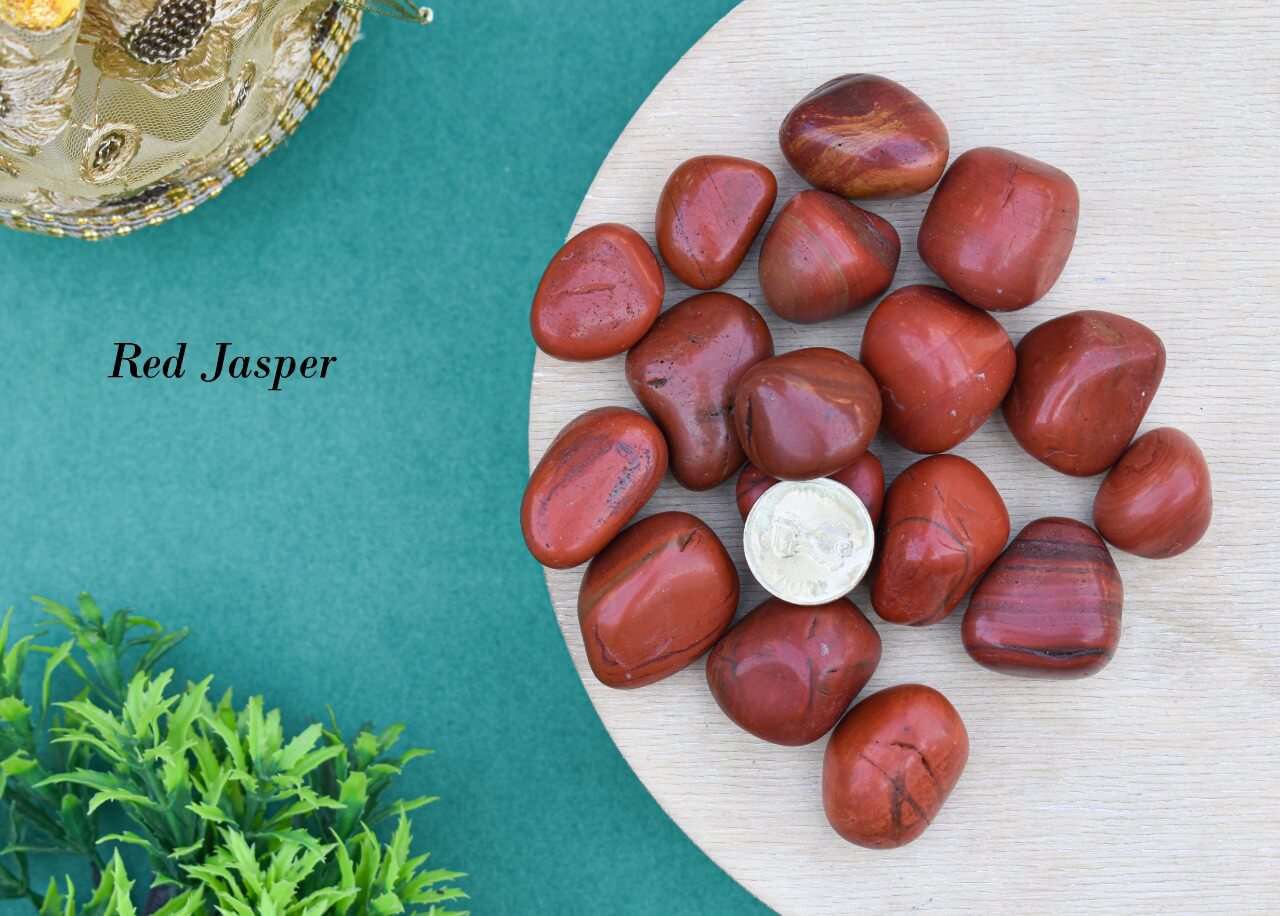 Red Jasper Tumble | Polished Asymmetrical Crystal Stone | Color : Red | Quantity : 5pcs |
