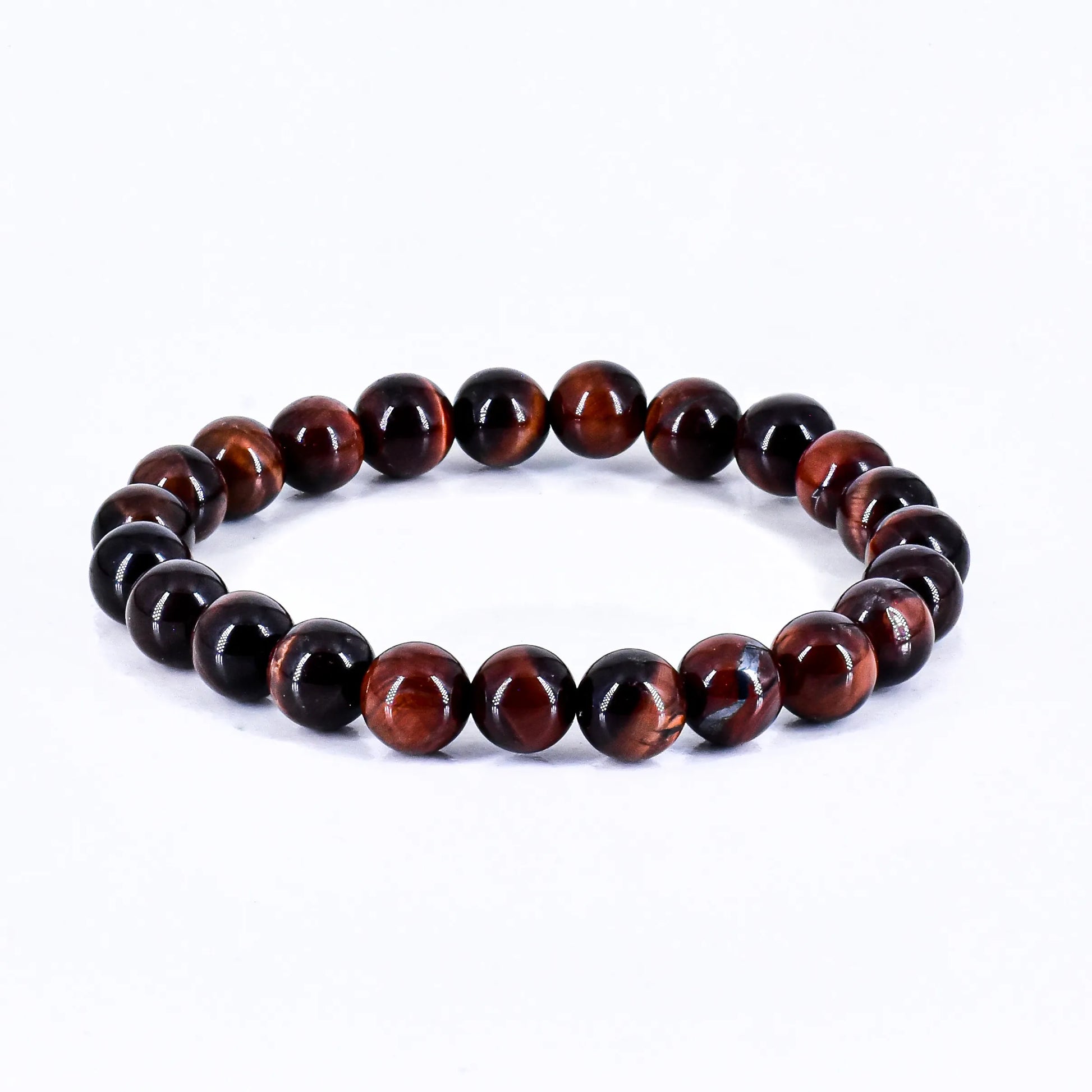 Red Tiger Eye Crystal Stone Bracelet for Confidence and Courage
