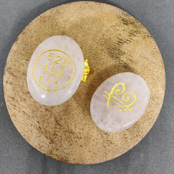 Rose Quartz coin Decorative Showpiece Stone, 4CM (Crystal, Pink) Pack of 2