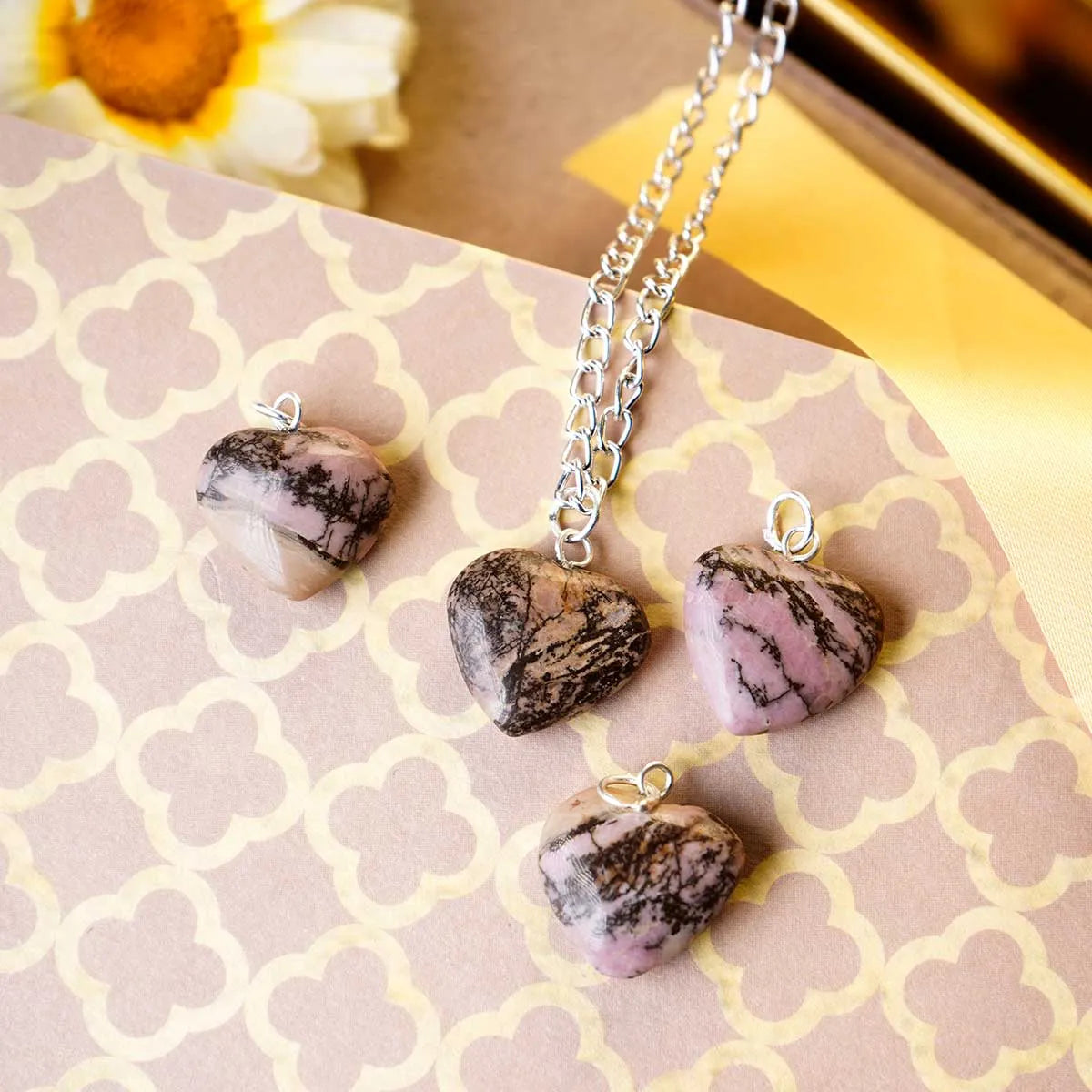 Rrodonite Heart Pendent