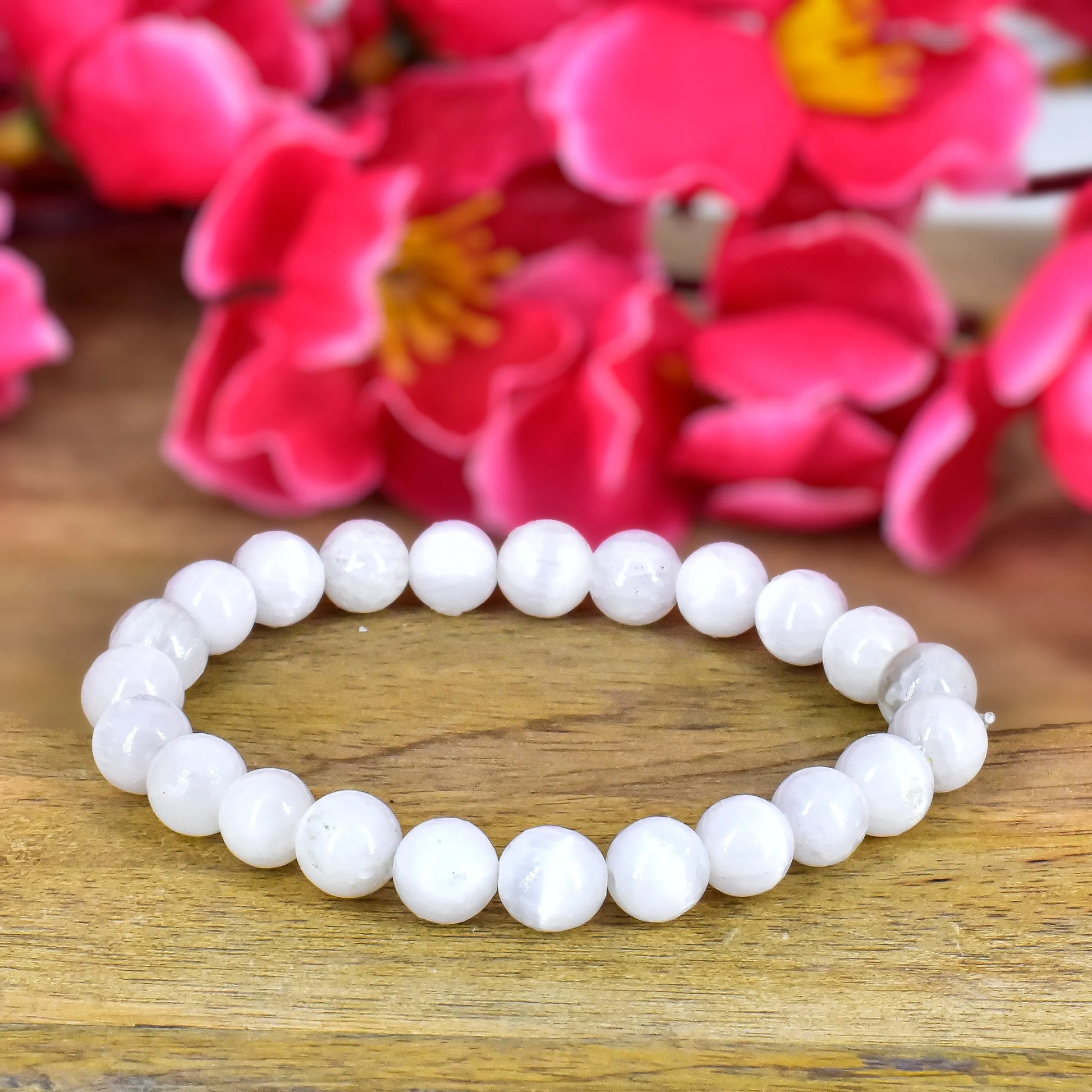 Selenite Crystal stone Bracelet for reiki healing and cleansing
