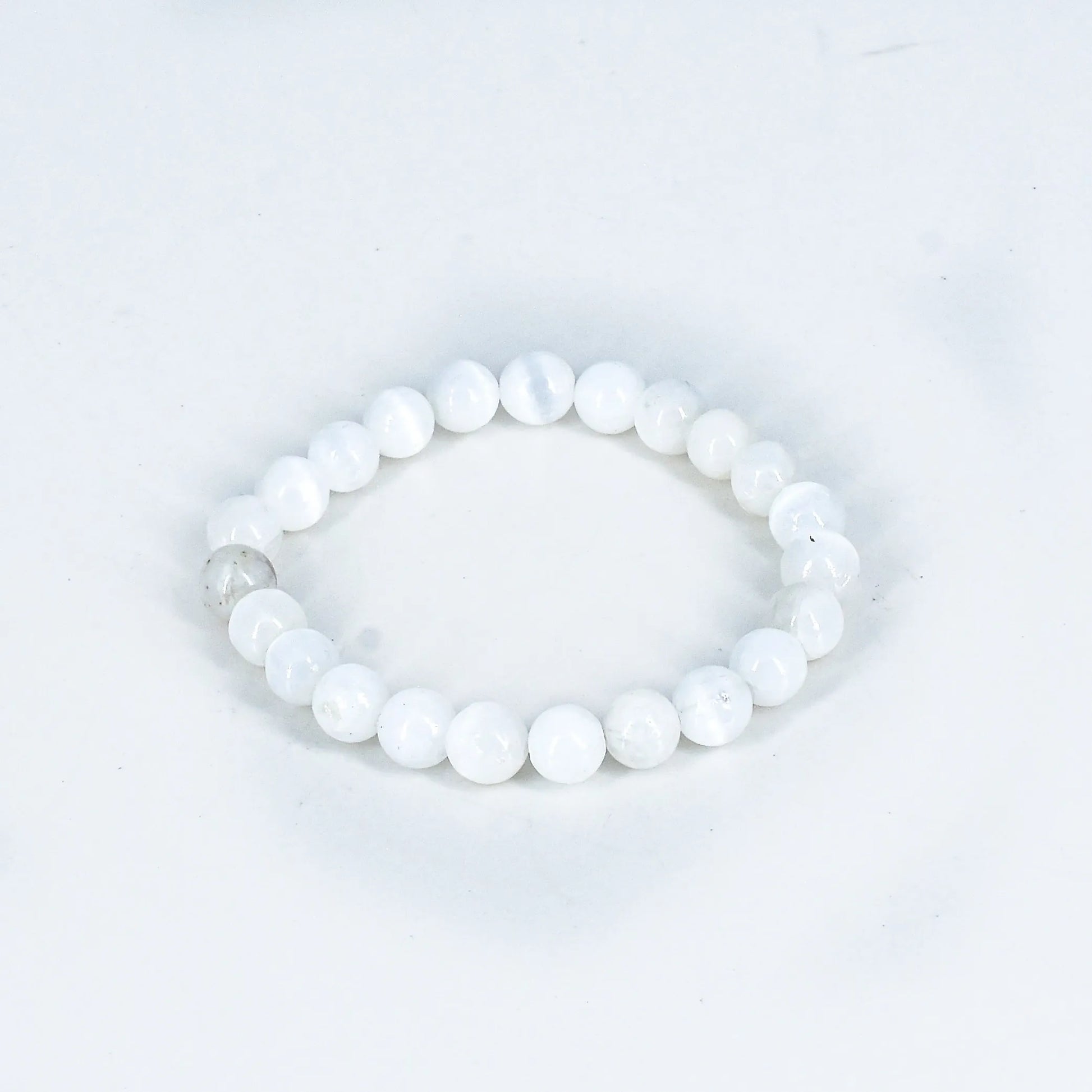 Selenite Crystal stone Bracelet for reiki healing and cleansing