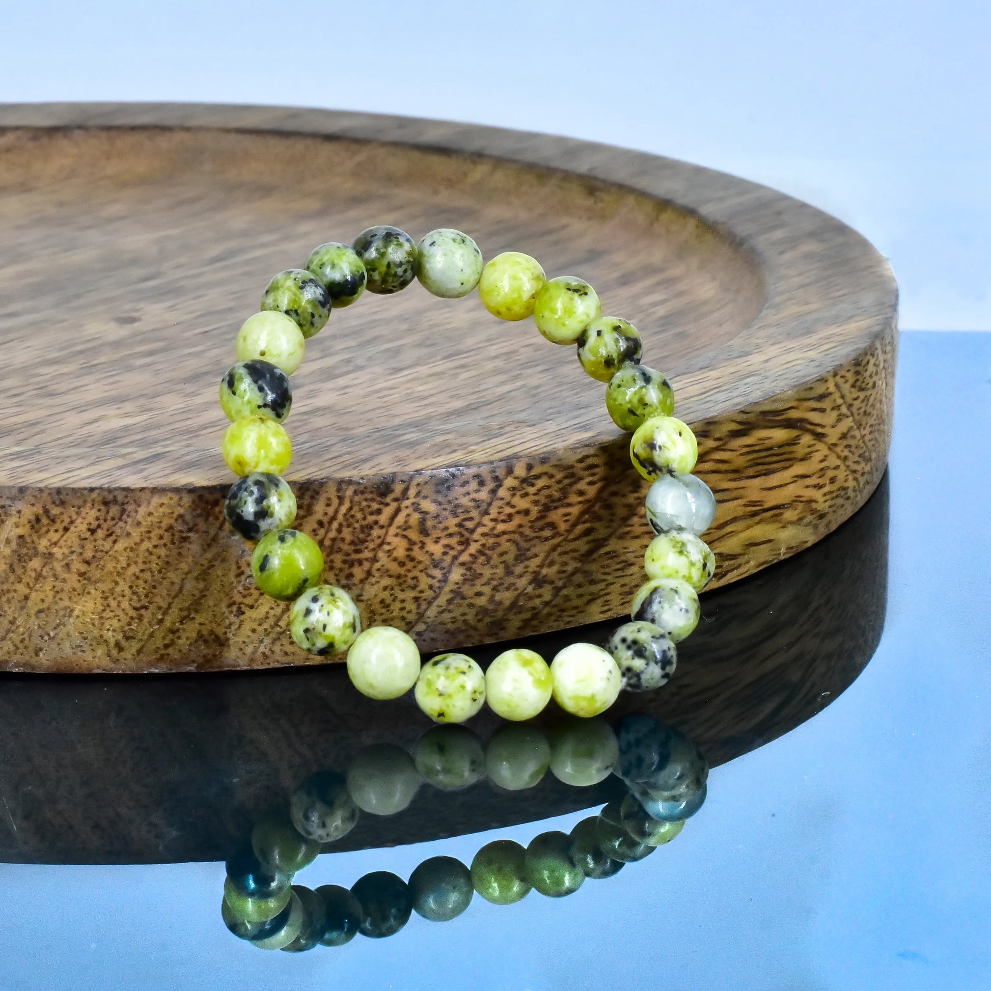 Serpentine Crystal Stone Bracelet for Heart chakra Alignment