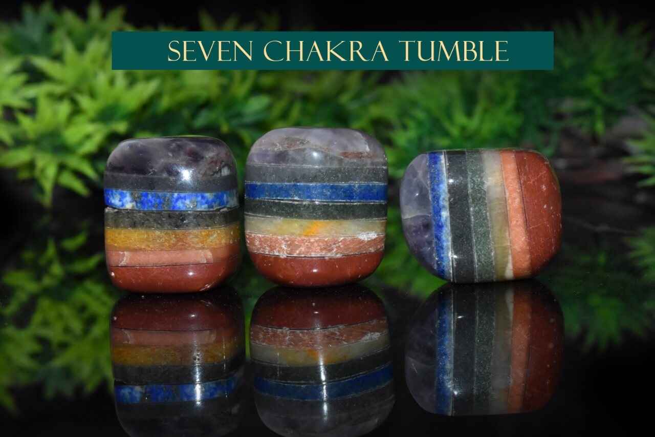 Natural 7 Chakra Bonded Tumble Stones for Reiki Stone Healing Crystal Multicolor Tumbled Gemstones