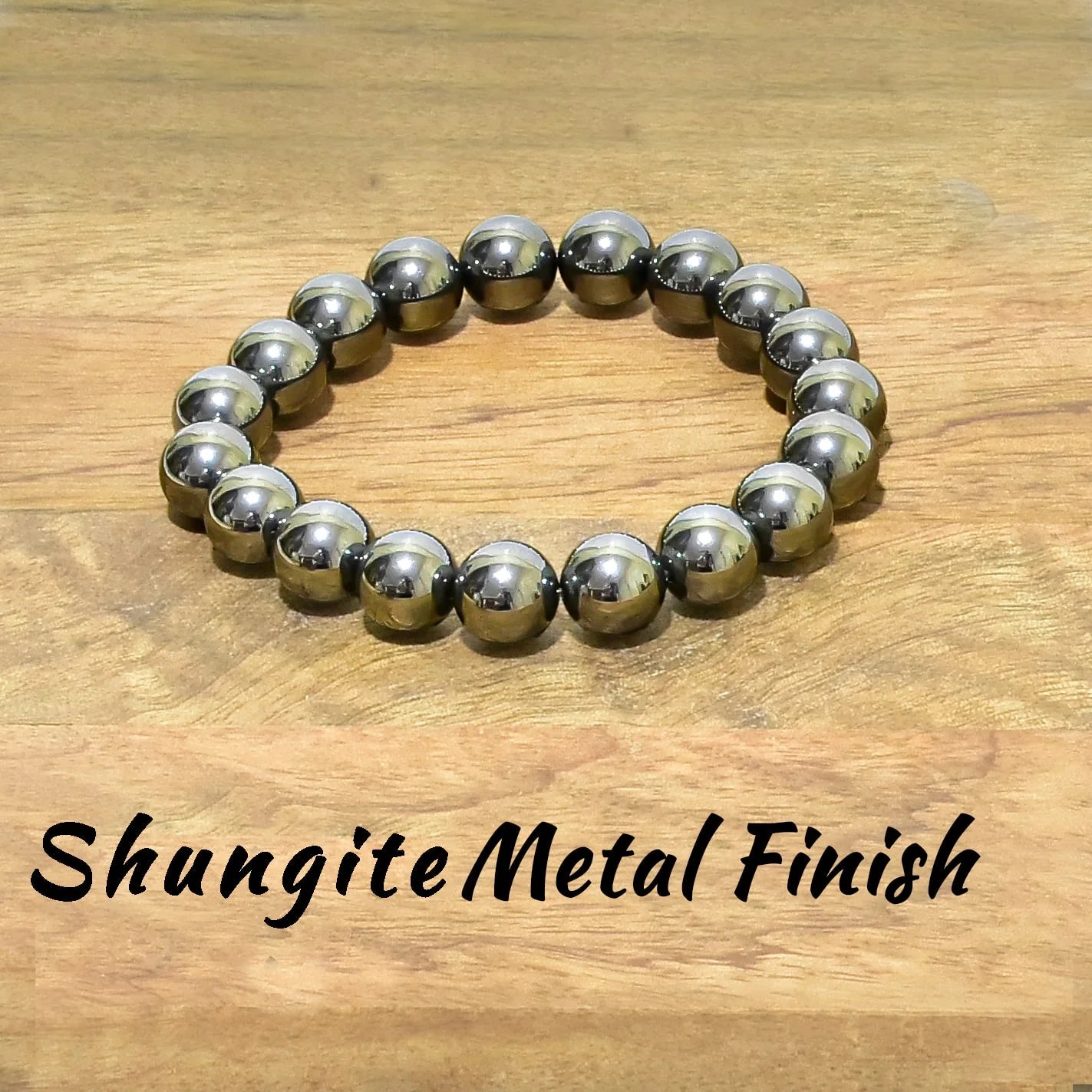 Shungite Metal Finish Natural Crystal Stone Bracelet