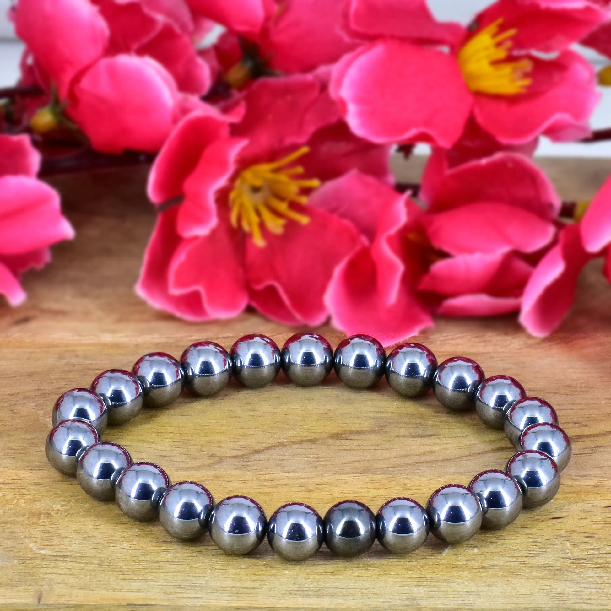Shungite Metal Finish Crystal stone Bracelet for Reiki Healing