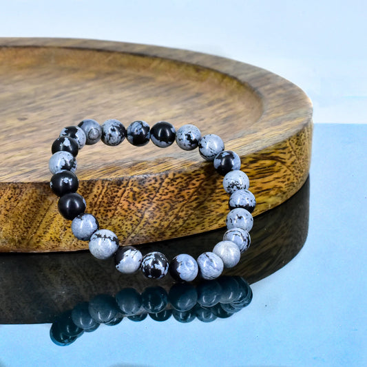 Snowflaxe Obsidian Crystal stone bracelet for Inner Transformation