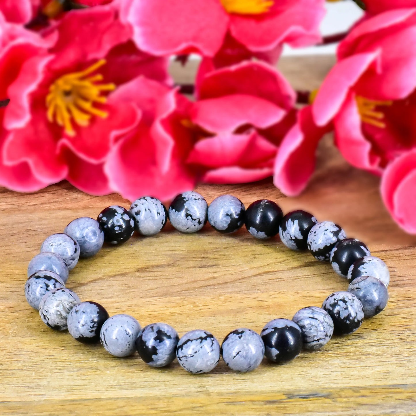 Snowflaxe Obsidian Crystal stone bracelet for Inner Transformation