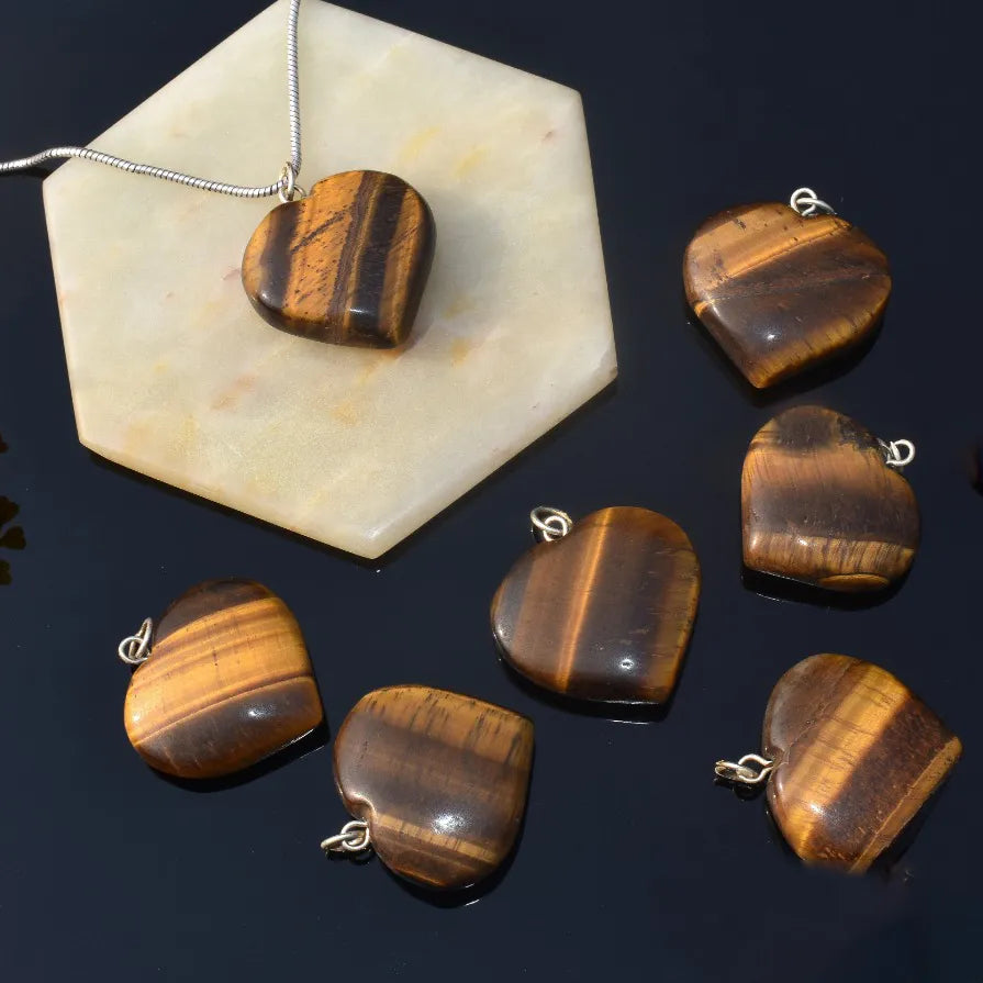 Tiger eye Heart Pendent
