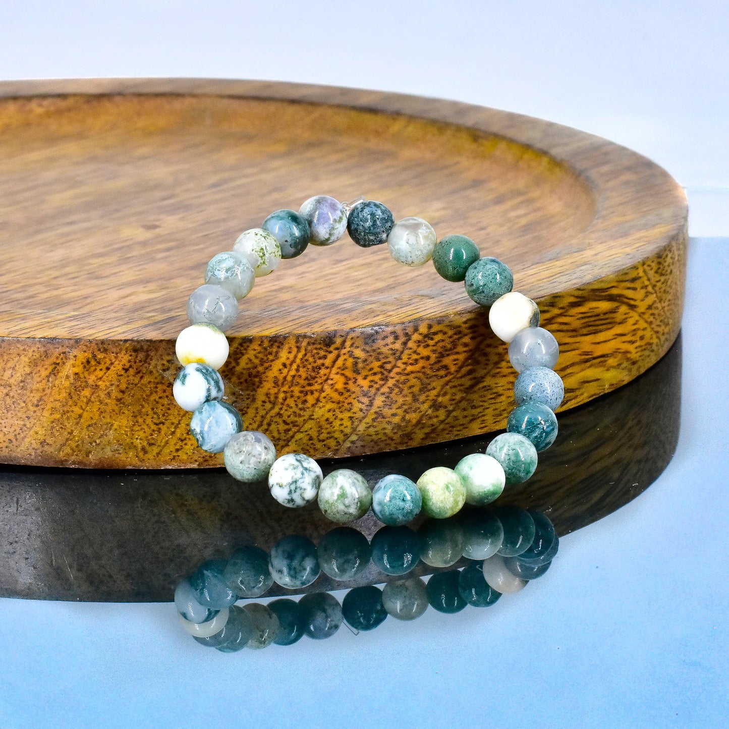 Tree Agate Green Crystal Stone Bracelet for Peace