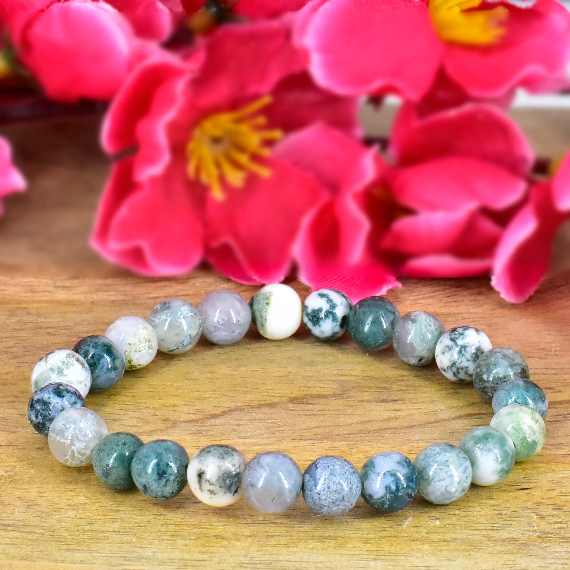 Tree Agate Green Crystal Stone Bracelet for Peace