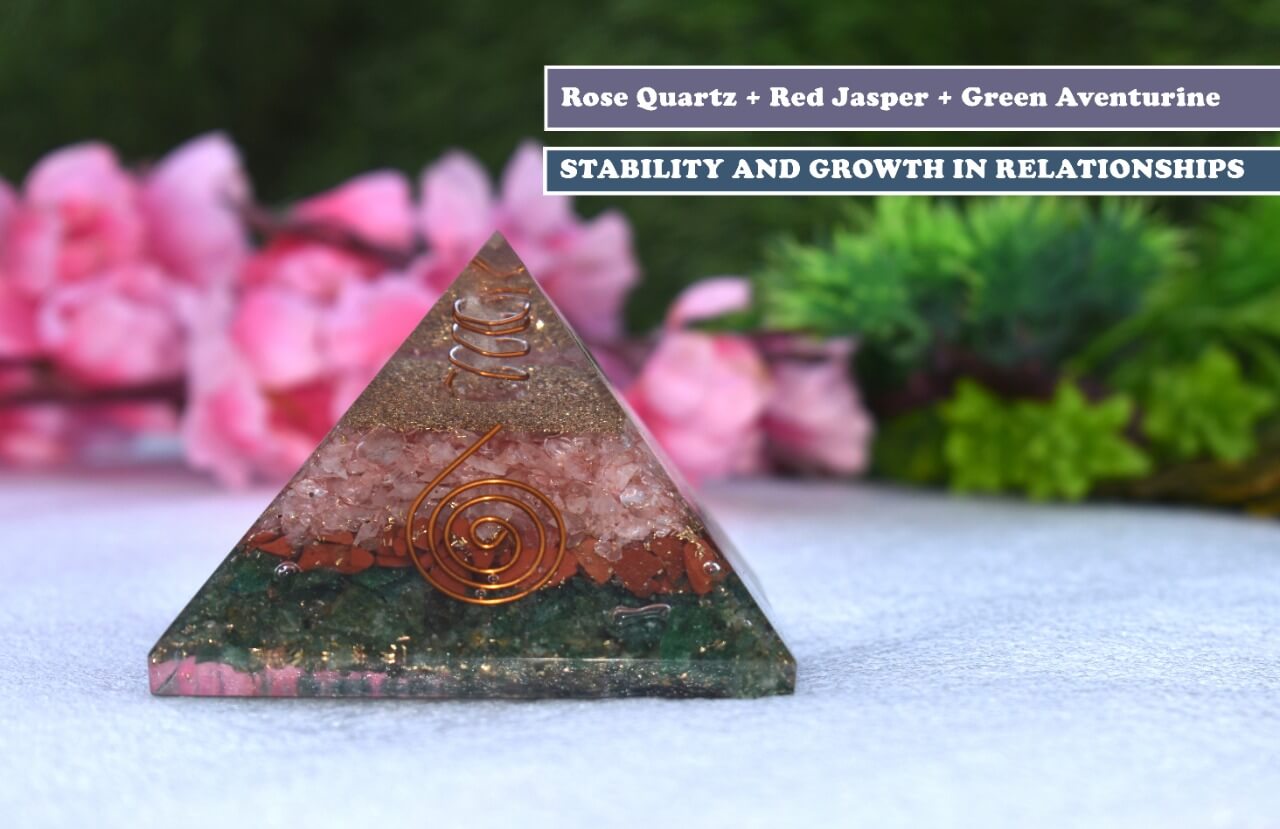 Pyramid made of Natural Crystal for Stability, Healthy &amp; Growth in Love, Marriage Relationship &amp; Other Relations Family, Personal &amp; All Other Relations. Feng Shui remedy Decorative Showpiece - 8 cm  (Crystal, Multicolor)