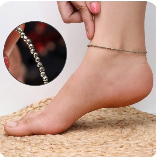 Pyrite Anklet for Wealth & Protection | Natural Pyrite Crystal Anklet for Prosperity & Positive Energy | Spiritual Jewelry by Reshamm
