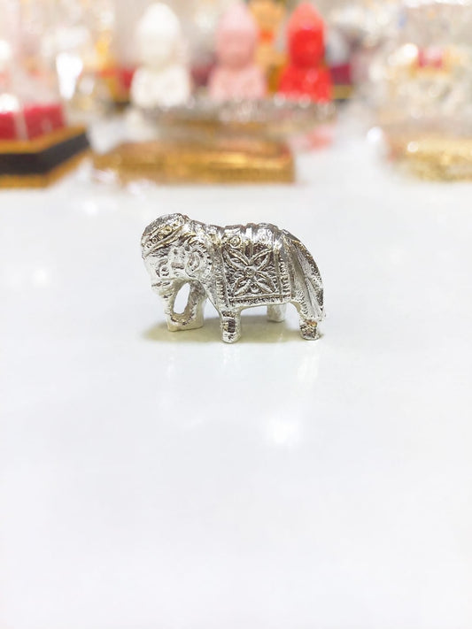 Silver Plated Elephant for Vastu | Auspicious Elephant Showpiece for Home & Office Decor | Prosperity & Good Luck Elephant by Reshamm