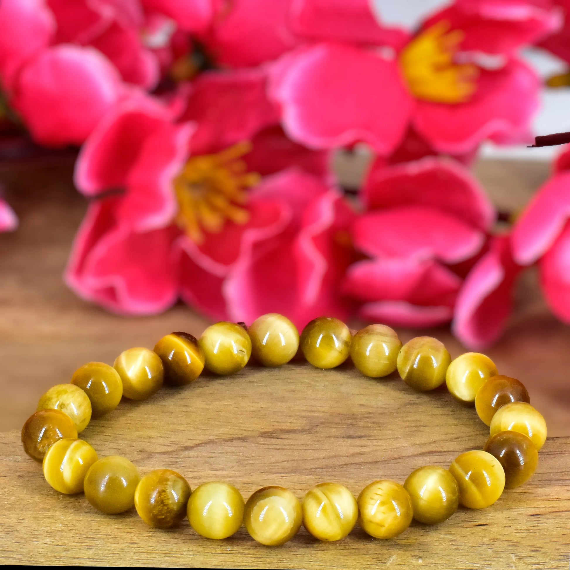 Yellow Cat's Eye Crystal Stone Bracelet for Foresight