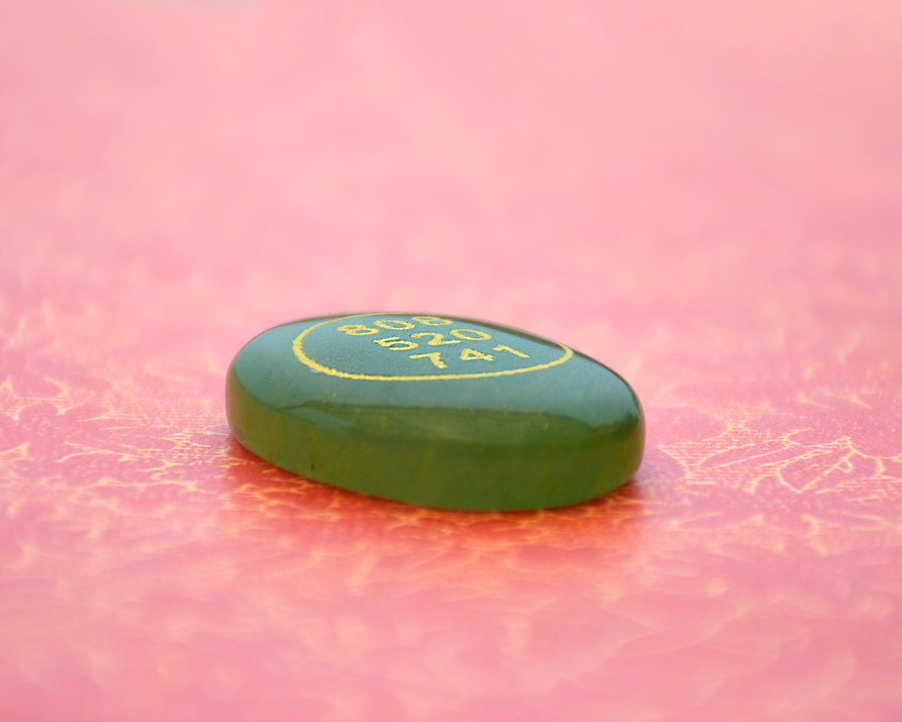 Pre Energized Natural Superior Green Aventurine with Angle number & Zibu Symbol Cabochon Coin for Good Luck for Money and Relationship Certified Feng Shui Both Side