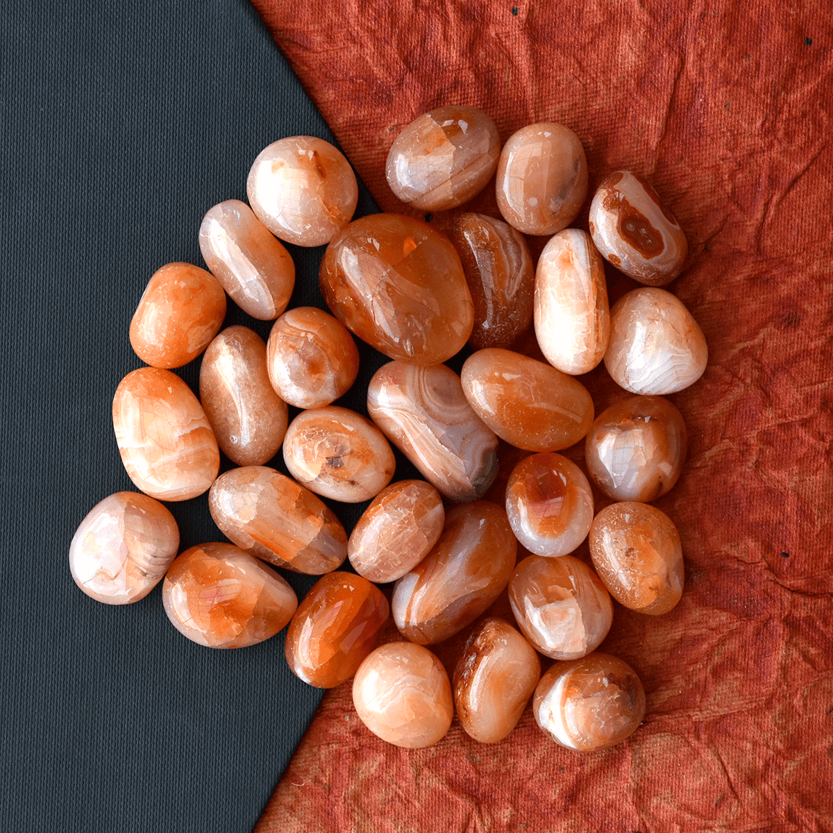 Natural Carnelian Crystal Tumbles Stone for Healing & Crystal Healing Tumbled Stones (Pack of 100 Grams Approx)