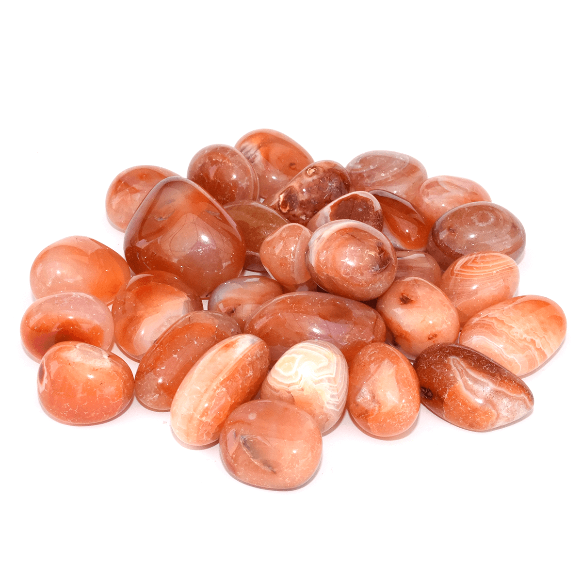Natural Carnelian Crystal Tumbles Stone for Healing & Crystal Healing Tumbled Stones (Pack of 100 Grams Approx)