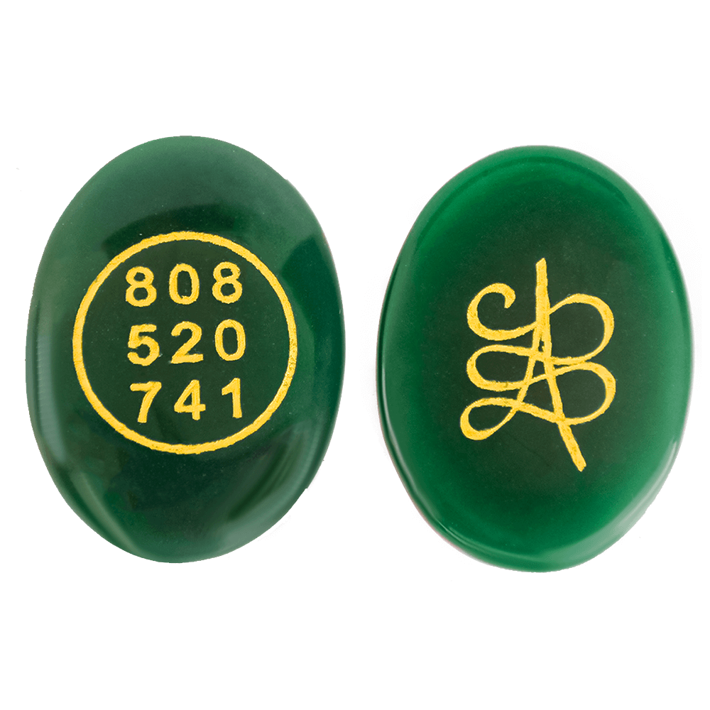 Green Jade Both Side crystal ,Switch Word & Zibu Symbol 808520741 (4 cm Crystal, Dark Green)
