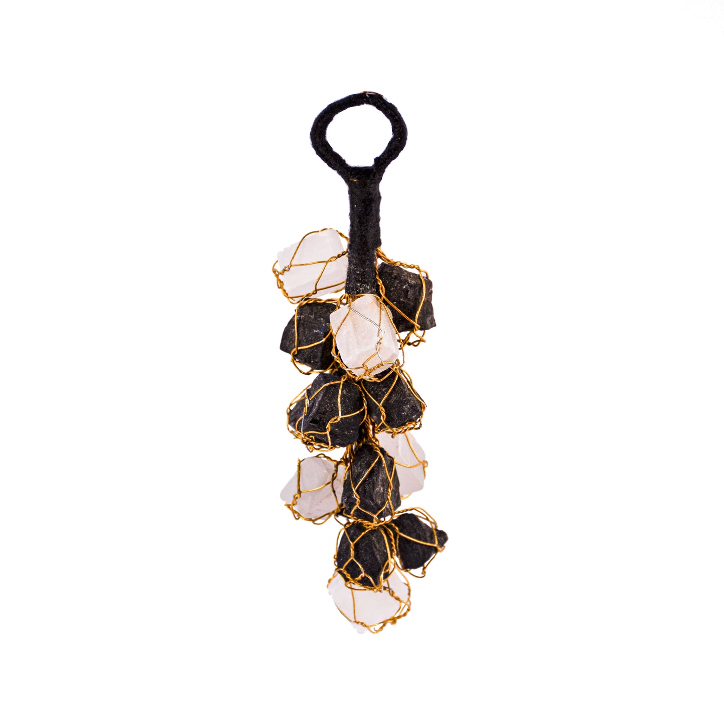 Black Tourmaline/Selenite Stone Crystal Door Hanging for Protection from Negative Energy