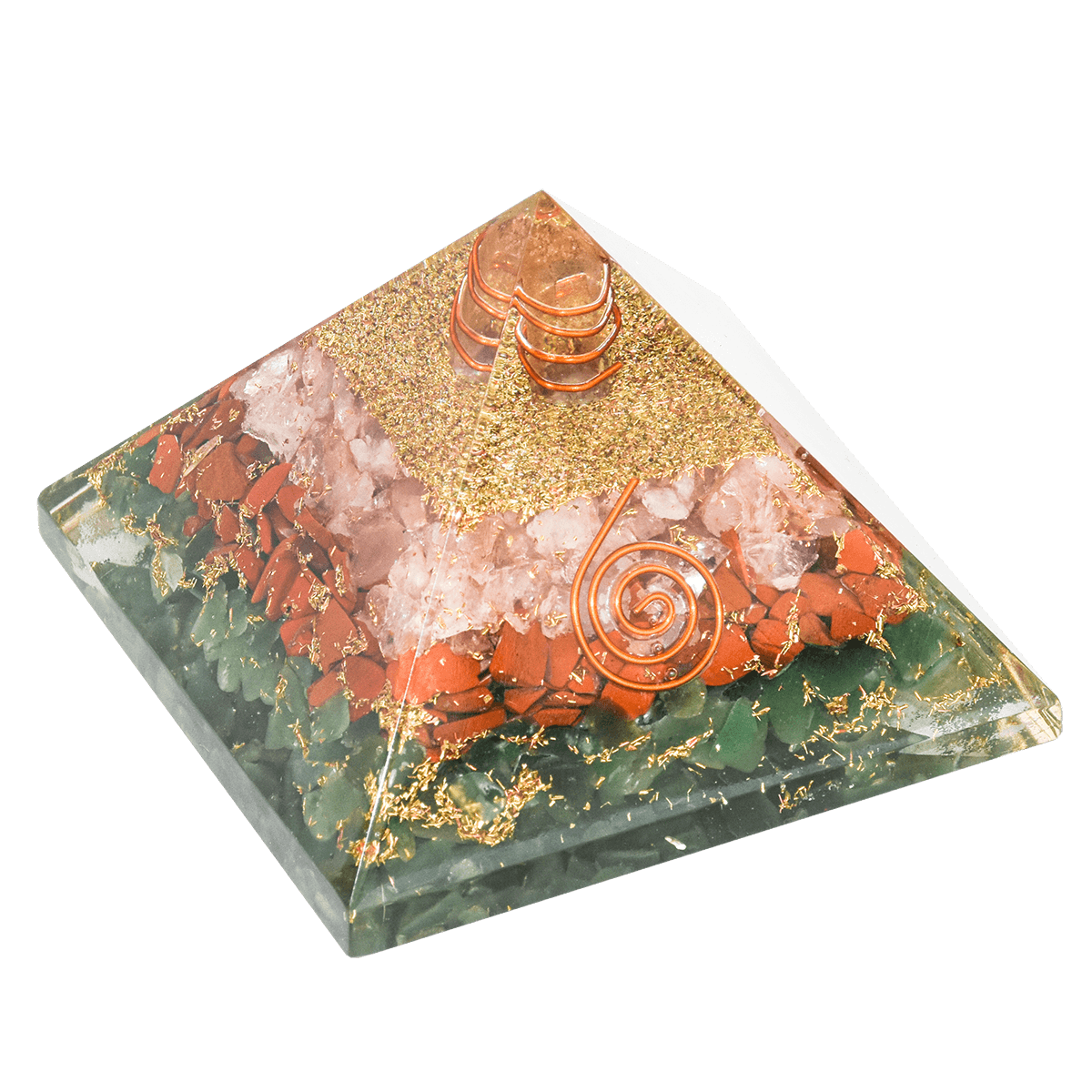 Pyramid made of Natural Crystal for Stability, Healthy &amp; Growth in Love, Marriage Relationship &amp; Other Relations Family, Personal &amp; All Other Relations. Feng Shui remedy Decorative Showpiece - 8 cm  (Crystal, Multicolor)