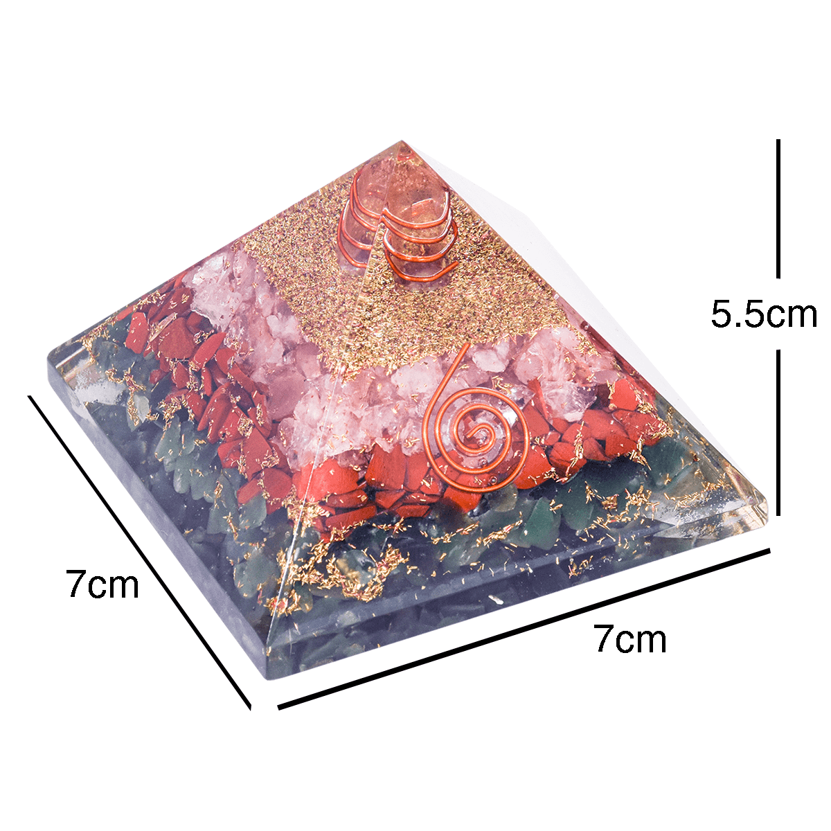 Pyramid made of Natural Crystal for Stability, Healthy &amp; Growth in Love, Marriage Relationship &amp; Other Relations Family, Personal &amp; All Other Relations. Feng Shui remedy Decorative Showpiece - 8 cm  (Crystal, Multicolor)