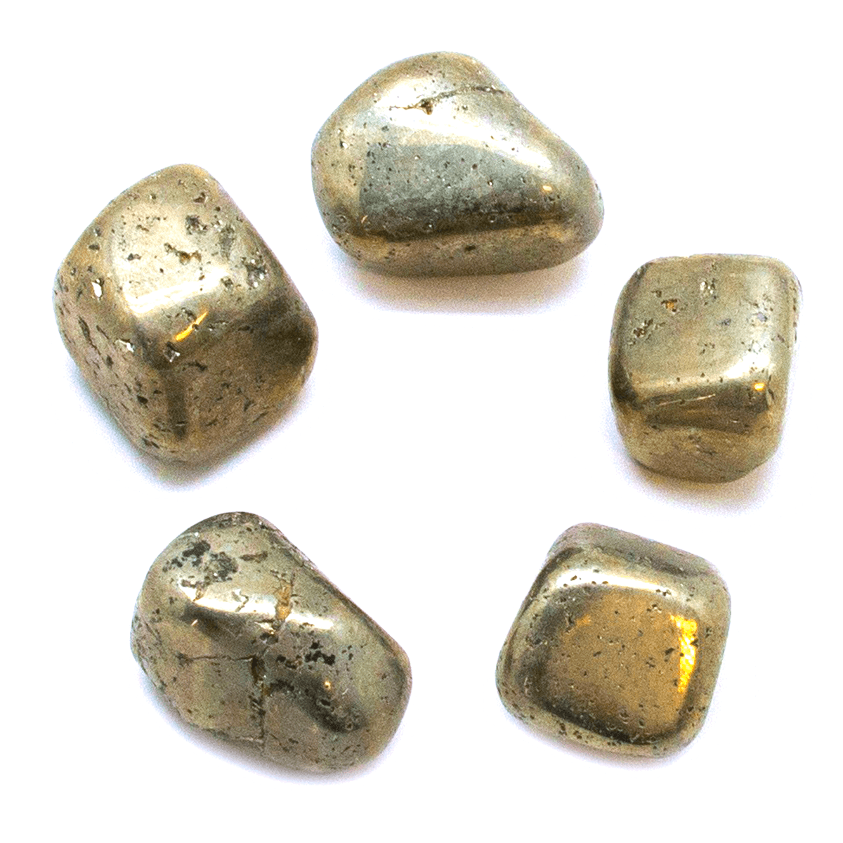 Golden Pyrite Healing Crystal Tumble Stones (5 piece)