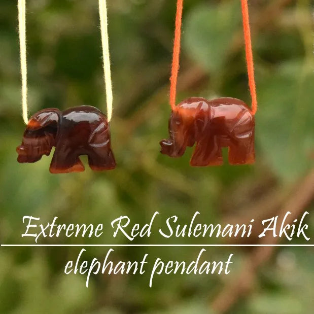 Red Suleimani Elephant Pendent.
