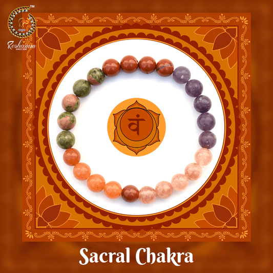 Pre Energized Natural Sacral Chakra Crystal Stone Bracelet with 8 mm Beads