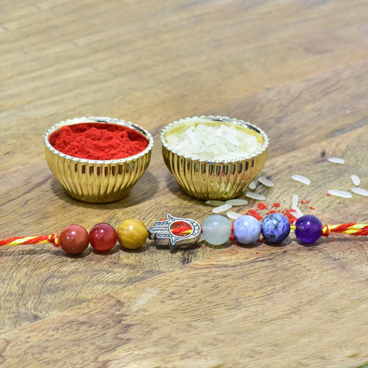 Seven Chakra Crystal Rakhi With Humsa